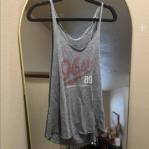 Obey Heather Gray Tank Top with Red Logo